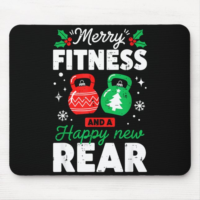 Mousepad Merry Fitmas And A Happy New Rear Christmas Fitnes (Frente)