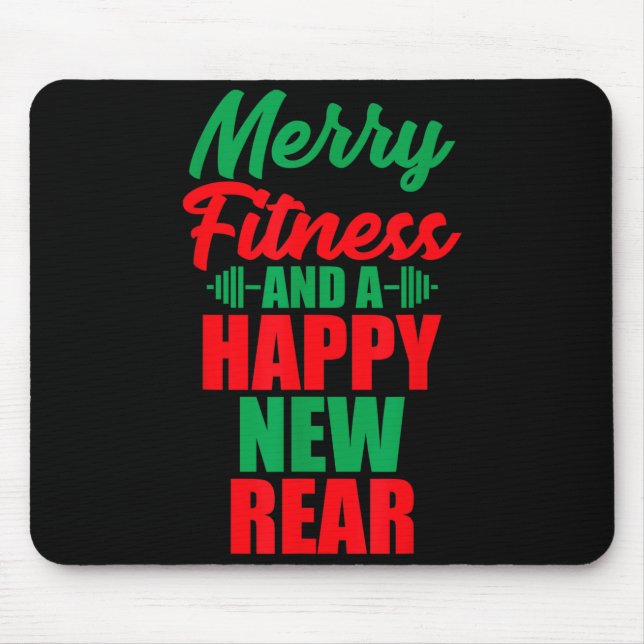 Mousepad Merry Fitness And A Happy New Rear Funny Christmas (Frente)