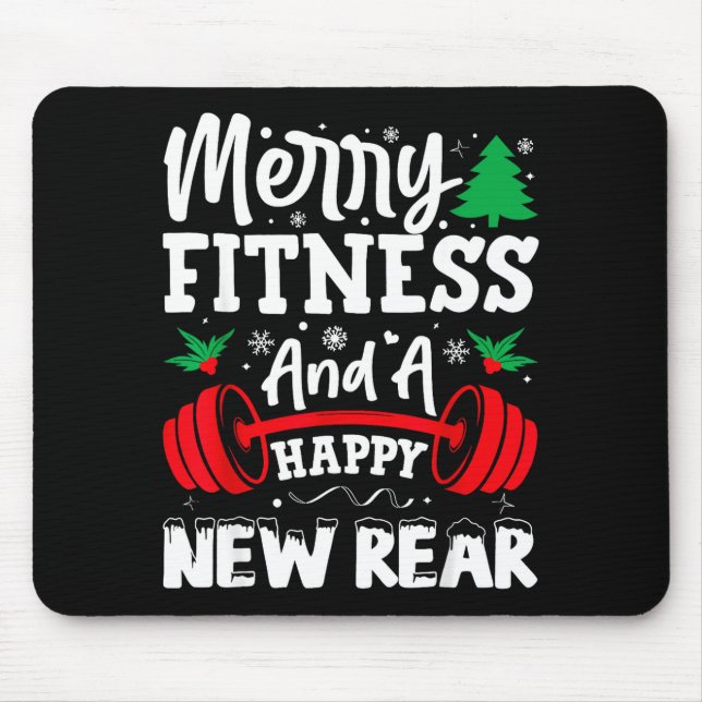 Mousepad Merry Fitness Happy New Rear Workout Christmas  (Frente)