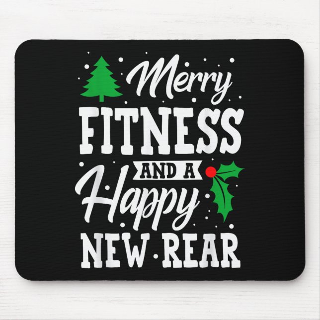 Mousepad Merry Fitness Happy New Rear Workout Christmas  (Frente)