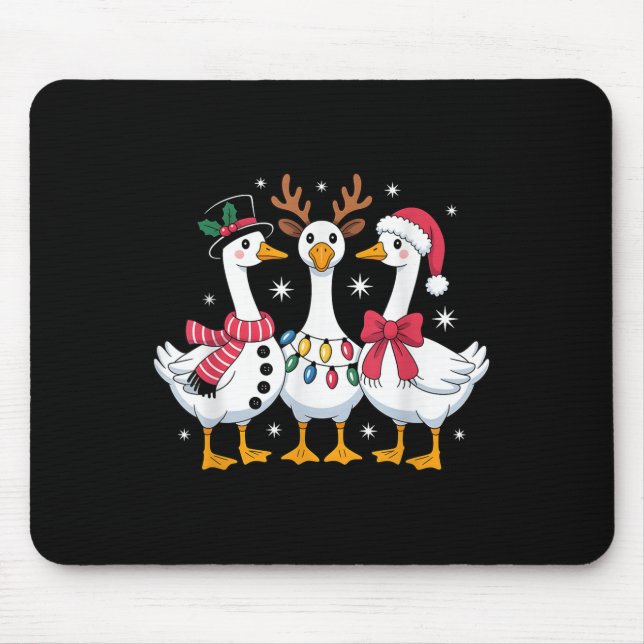 Mousepad Merry Goosemas Christmas Silly Goose Xmas Lights M (Frente)