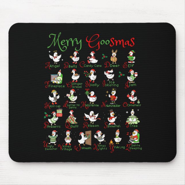 Mousepad Merry Goosmas Christmas Silly Goose A To Z Cute De (Frente)