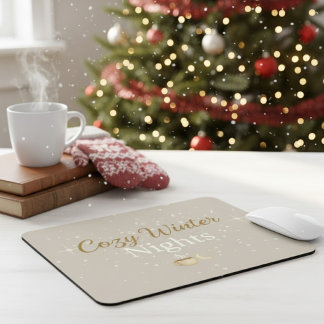 Mousepad Merry Hearth: Cozy Winter Nights Minimalist Mousep