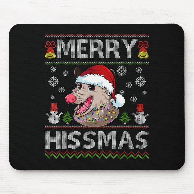 Mousepad Merry Hissmas Ssum Christmas Ossum Lover Ugly Swea (Frente)