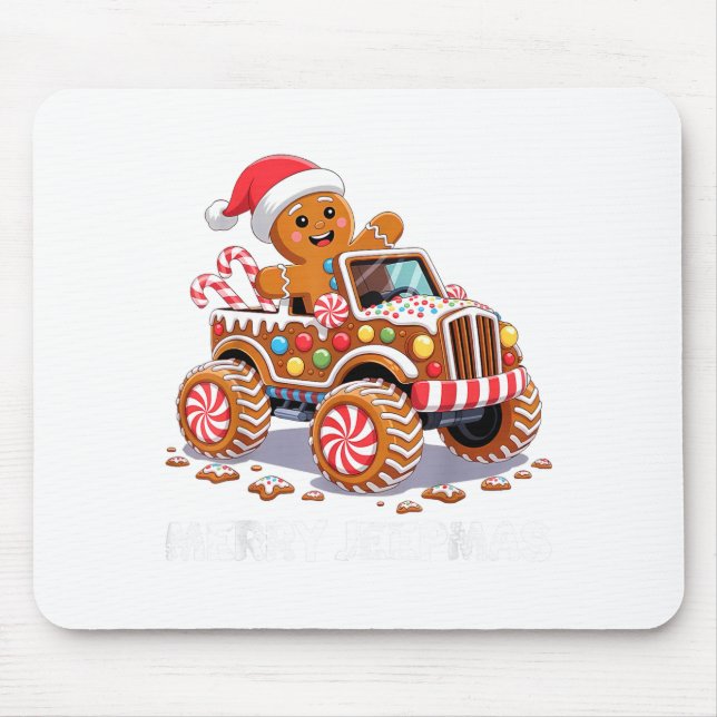 Mousepad Merry Jeepmas Ugly Light Reindeer Christmas  (Frente)