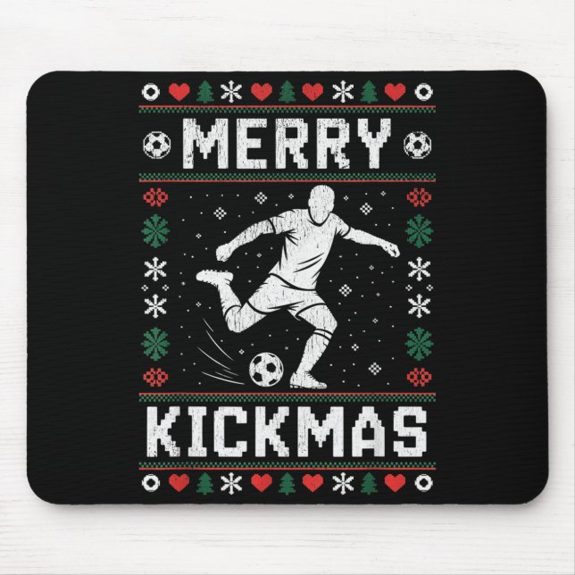 Mousepad Merry Kickmas Funny Christmas Soccer Xmas  (Frente)