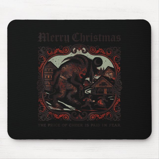 Mousepad Merry Krampus Christmas Xmas Horror Ugly Sweater E (Frente)