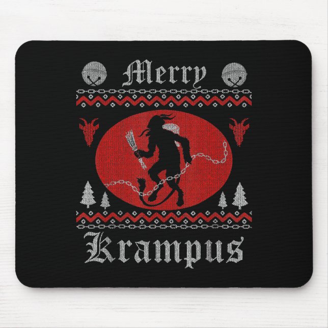 Mousepad Merry Krampus Horror Christmas Shirt Evil Pajama E (Frente)