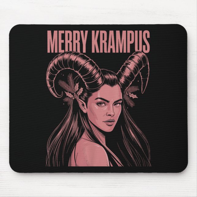Mousepad Merry Krampus Ironic Lilith Christmas Dark Feminin (Frente)