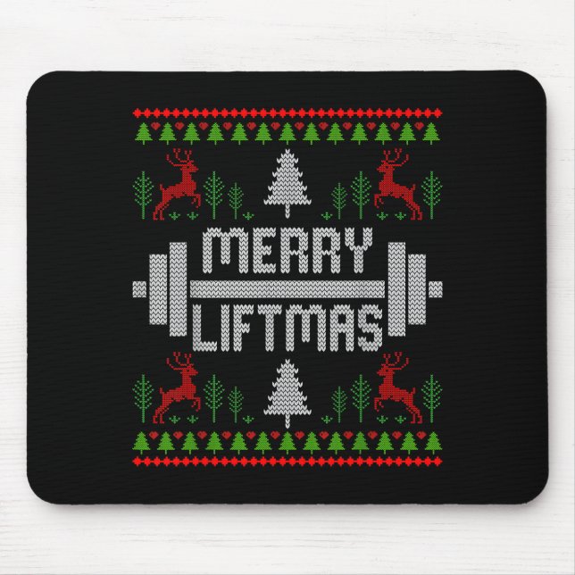 Mousepad Merry Liftmas - Trainer Ugly Style Christmas  (Frente)