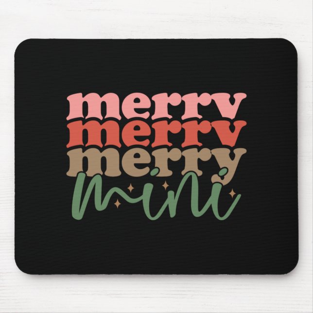 Mousepad Merry Mini Retro Groovy Christmas Holidays Toddler (Frente)