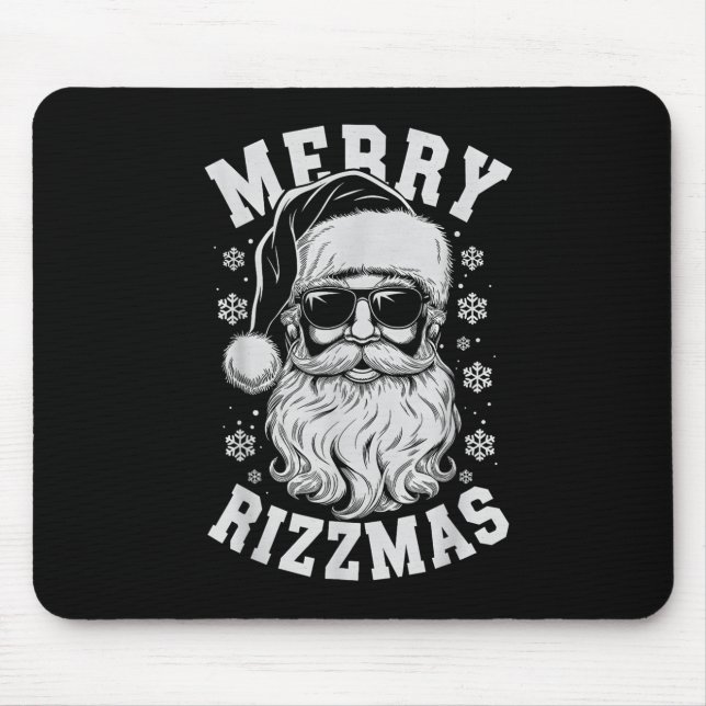 Mousepad Merry Rizzmas Funny Christmas Santa Claus Happy Ch (Frente)