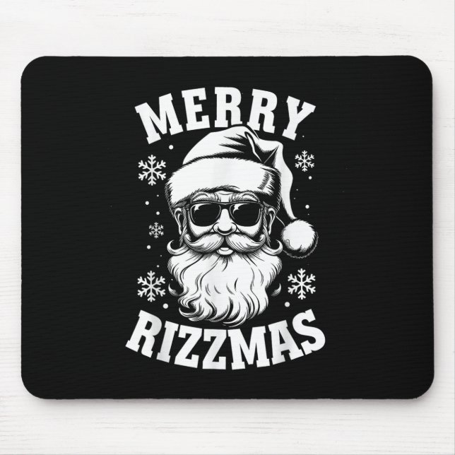 Mousepad Merry Rizzmas Funny Christmas Santa Claus Happy Ch (Frente)