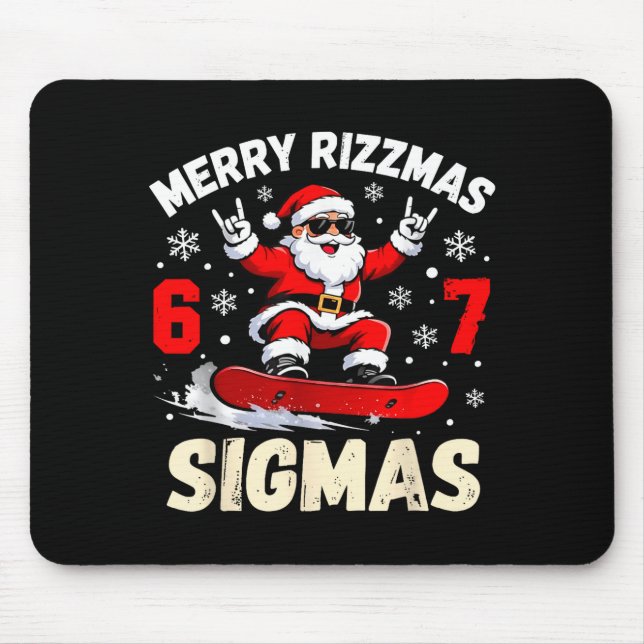 Mousepad Merry Rizzmas Sigmas Santa 67 Six Seven  (Frente)