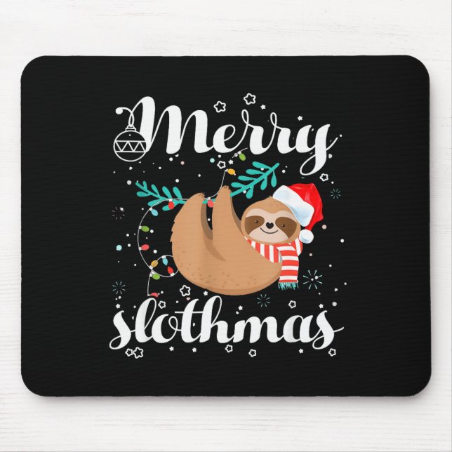 Mousepad Merry Slothmas Christmas Pajama For Sloth Lovers  (Frente)
