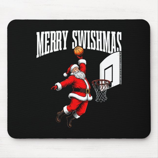 Mousepad Merry Swishmas Basketball Ugly Christmas Xmas Men  (Frente)