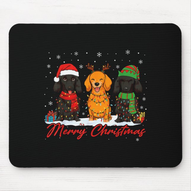 Mousepad Merry Woofmas Santa Reindeer Elf Dachshund Christm (Frente)