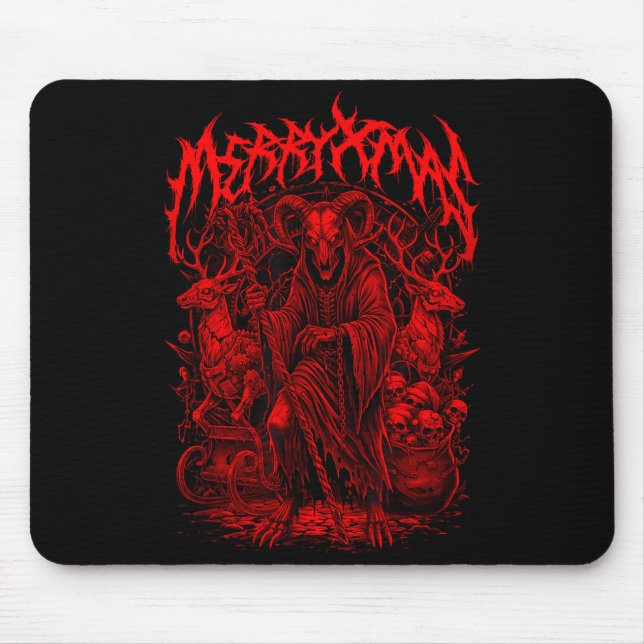 Mousepad Merry Xmas Heavy Metal Band Parody Death Metal Vin (Frente)