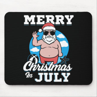 Mousepad Merrychristmas In July Funny Santa 