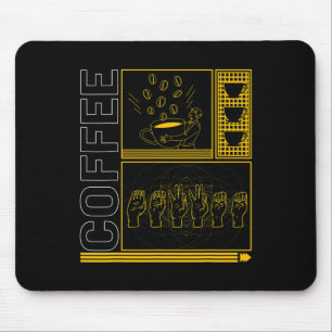 Mousepad Mês da Consciência Café Asl Lover Trendy Love Daf