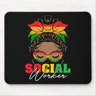 Mousepad Mês da História Negra Assistente Social Trabalho S
