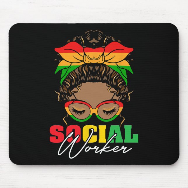 Mousepad Mês da História Negra Assistente Social Trabalho S (Frente)