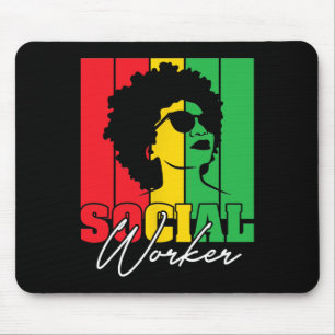 Mousepad Mês da História Negra Assistente Social Trabalho S