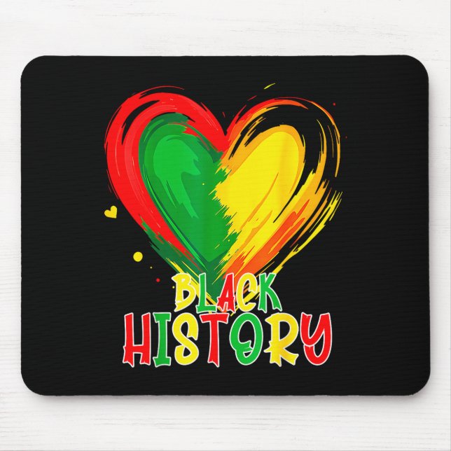 Mousepad Mês da história negra do coração africano afro-ame (Frente)