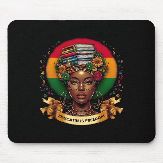Mousepad Mês da História Negra Educação É Liberdade Excelên (Frente)