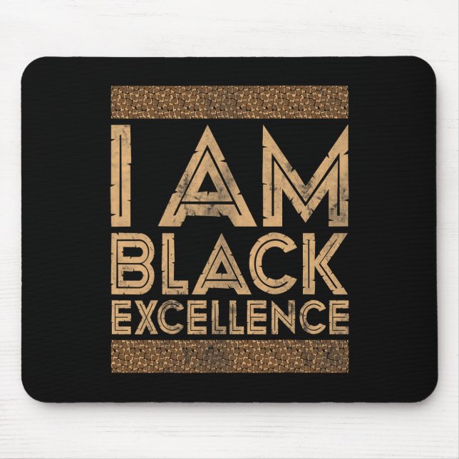 Mousepad Mês da História Negra Eu Sou Excelência Negra  (Frente)