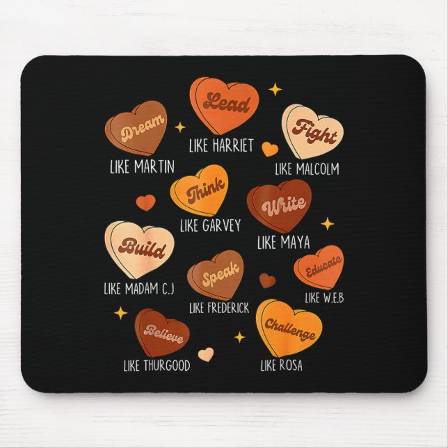 Mousepad mês da história negra martin mulheres africanas ho (Frente)
