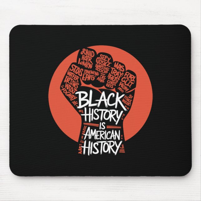 Mousepad Mês da História Negra Punho Poderoso Mão Inspirand (Frente)