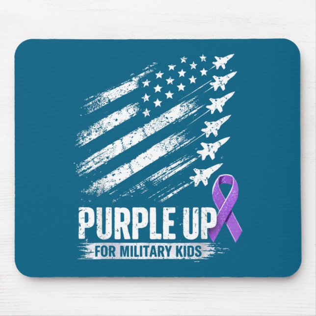 Mousepad Mês das crianças militares Purple up  (Frente)