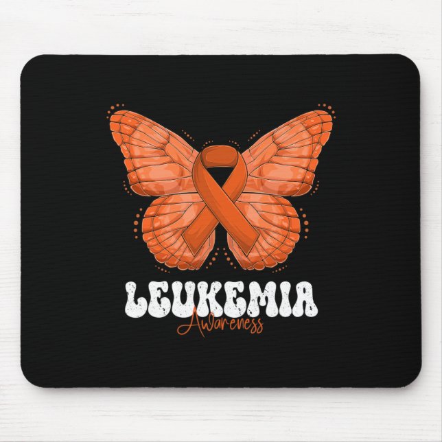 Mousepad Mês de Consciência Borboleta Laranja Fita (Frente)