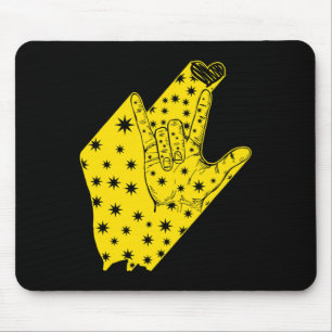Mousepad Mês de Consciência Suporte Idioma Asl Eu Amo Você