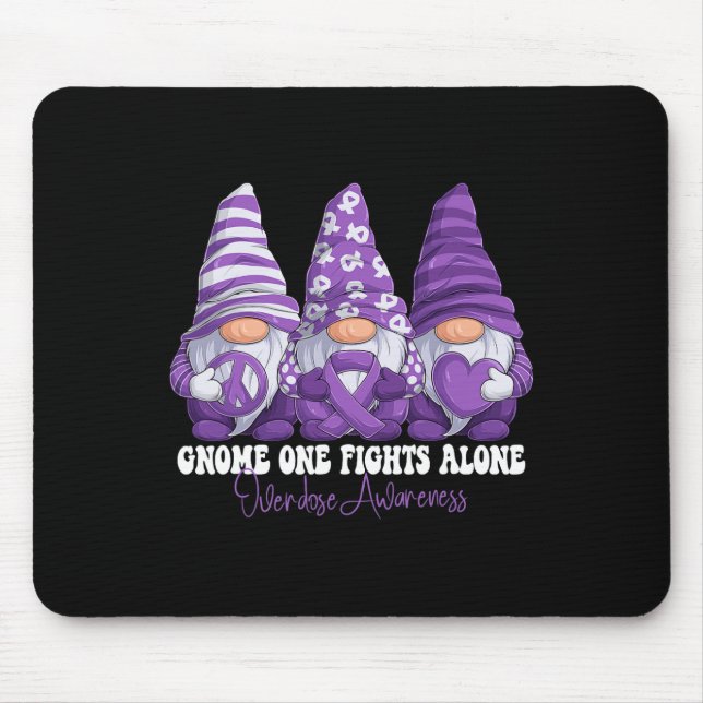Mousepad Mês de Conscientização sobre Overdose Fitas Roxas  (Frente)