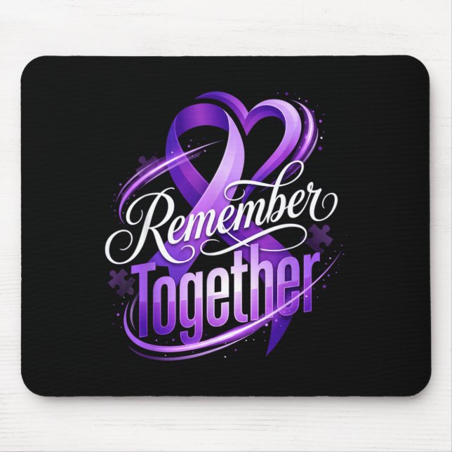 Mousepad Mês de conscientização sobre perda de memória e Al (Frente)