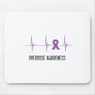 Mousepad Mês de Conscientização sobre Sobredosagem Coração