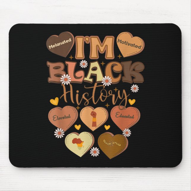 Mousepad Mês de História Negra Educada e Motivada Melanizad (Frente)