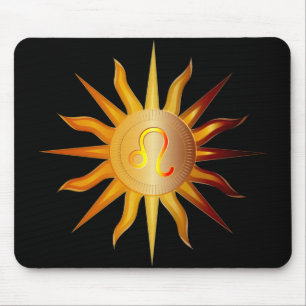Mousepad Mês de Nascimento do Signo de Fogo do Sol de Leão 