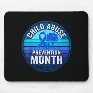 Mousepad mês de prevenção infantil laço azul de conscientiz