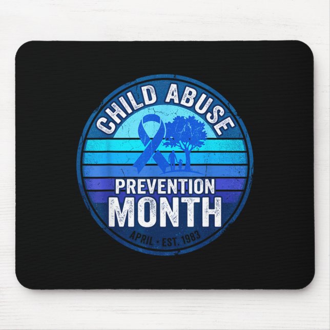 Mousepad mês de prevenção infantil laço azul de conscientiz (Frente)