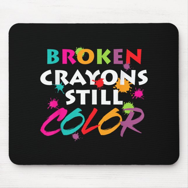 Mousepad Mês de Sensibilização para a Saúde Mental Crayons  (Frente)