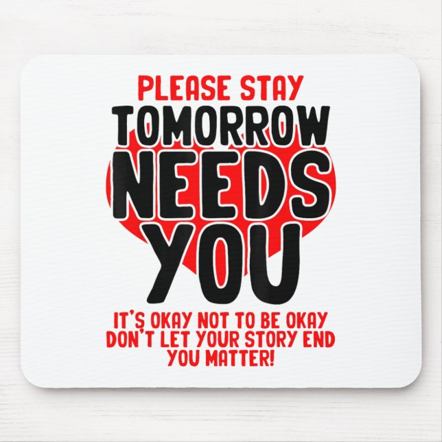 Mousepad Mês de Sensibilização para a Saúde Mental Pessoas  (Frente)