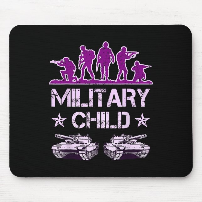 Mousepad Mês Infantil Militar Para Crianças Roxadas Para Ca (Frente)