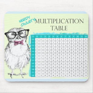 Mousepad Mesa de multiplicação Nerdy da coruja
