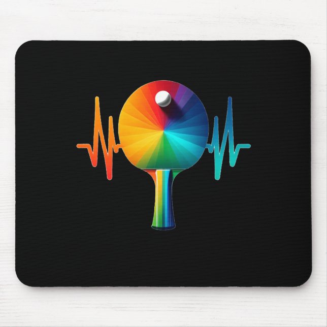 Mousepad Mesa de tênis de ping pong pulso batimento cardíac (Frente)