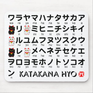 Mousepad Mesa japonesa dos Katakana (alfabeto)