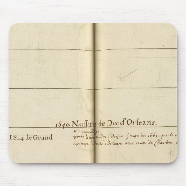 Mousepad Mesas Genealógica, França (Frente)