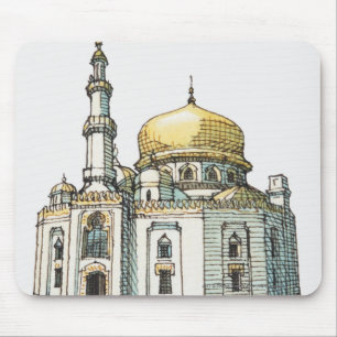 Mousepad Mesquita com a abóbada e o minarete da cebola do